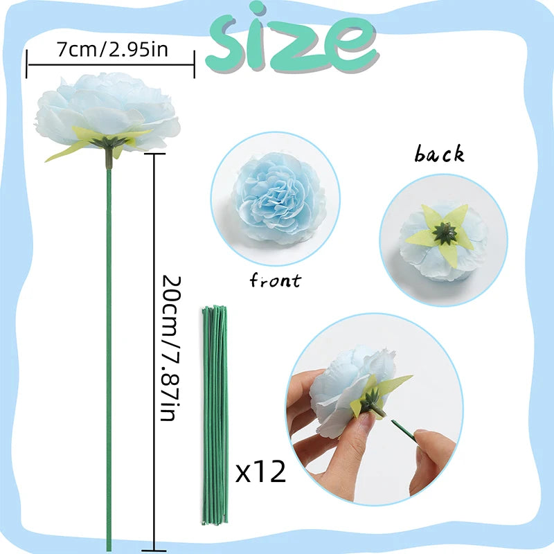 6Pcs Artificial Peony Flowers Bouquet 20CM Fake Flower for Home Decor Garden Wedding Decoration Outdoor Vase Flower Arrangement