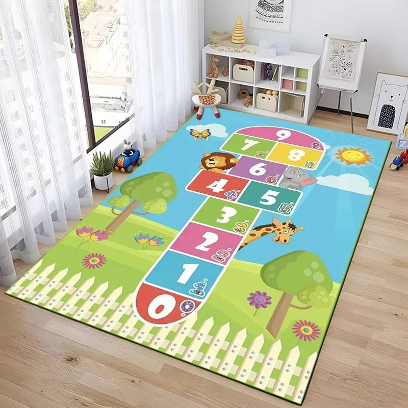 Tejesa Hopscotch Indoor Cartoon Parent-child Game Decoration Carpet Bedroom Bedside Children's Number Game Room Decoration Floor Mat