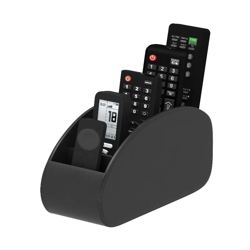 Multi-functional PU Leather Storage Organizer Box for Office Desk, Remote Controls Makeup Brushes | Elegant Desktop Accessory