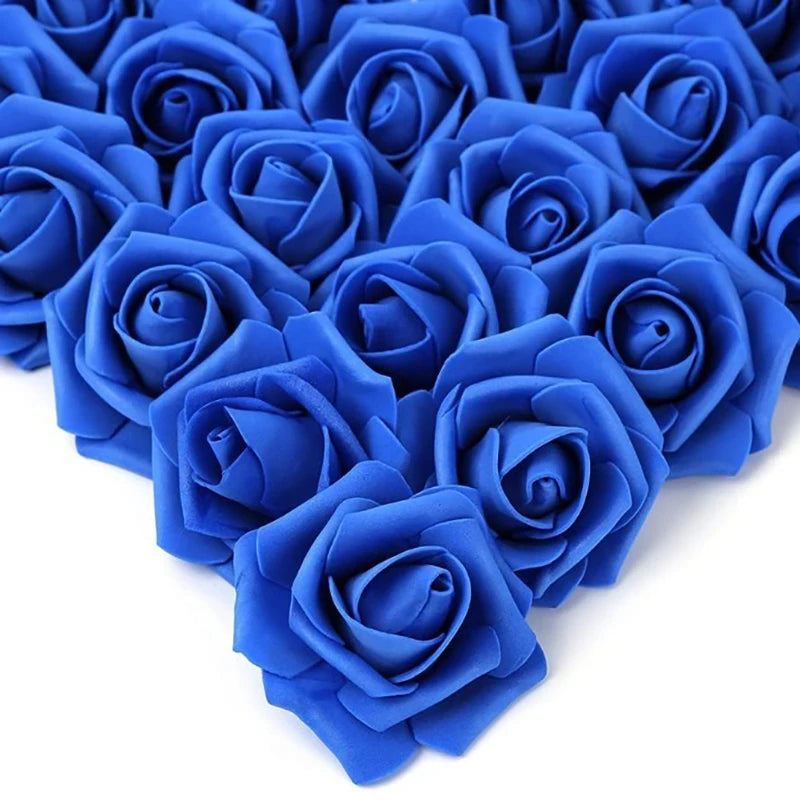 Tejesa 30/50Pcs Artificial Bridal Bouquet Foam Rose Flower Head Fake PE for Home Room Dceoration Party Wreath Accessories Wedding Decor