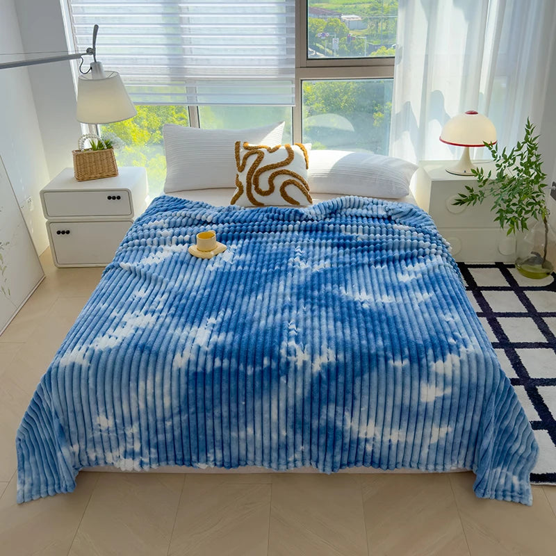 Single/Queen/Super King Thicker Fleece Throw Blanket for Bed or Sofa , Soft Plush Blanket