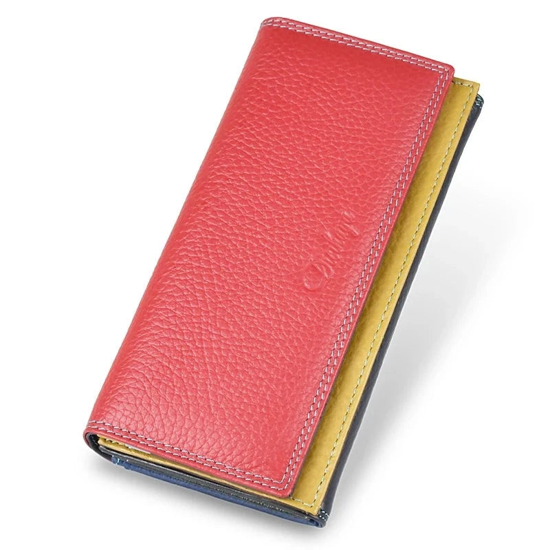 Heamsa Women  Leather Wallets for Woman /Female Long Clutch Card Holder