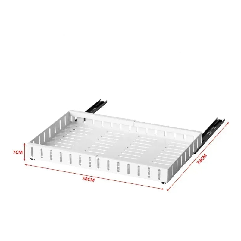 Attached Dish Rack Stainless Steel Household Kitchen And Storage Cabinets Organizer With Slide Retractable Pull-out Sink Rail