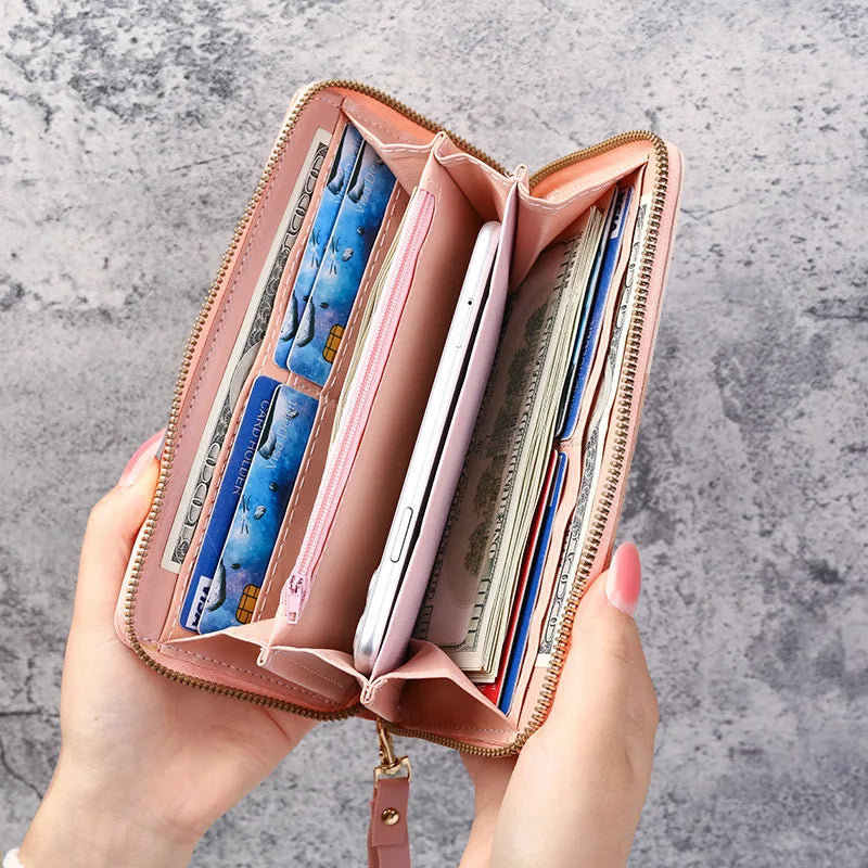 Heamsa  Zipper Wallet   Long Purse/ Handbags Coin Purse /Cards Holder