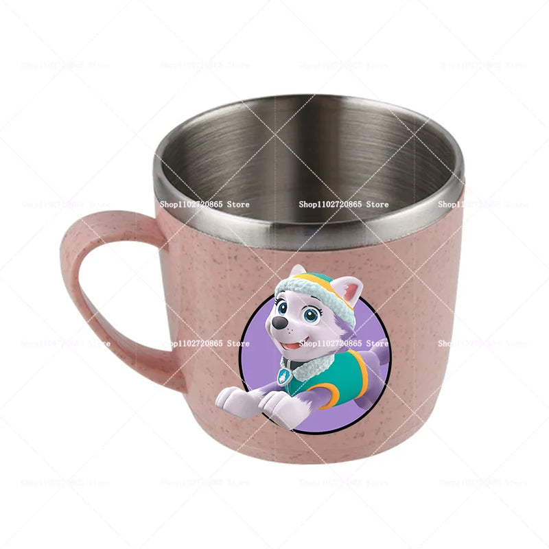 Paw Patrols Stainless Steel Water Cup Chase Skye Cute Anime Thermo Mug Kids Home Anti-drop Toothbrush Glass Child Birthday Gift