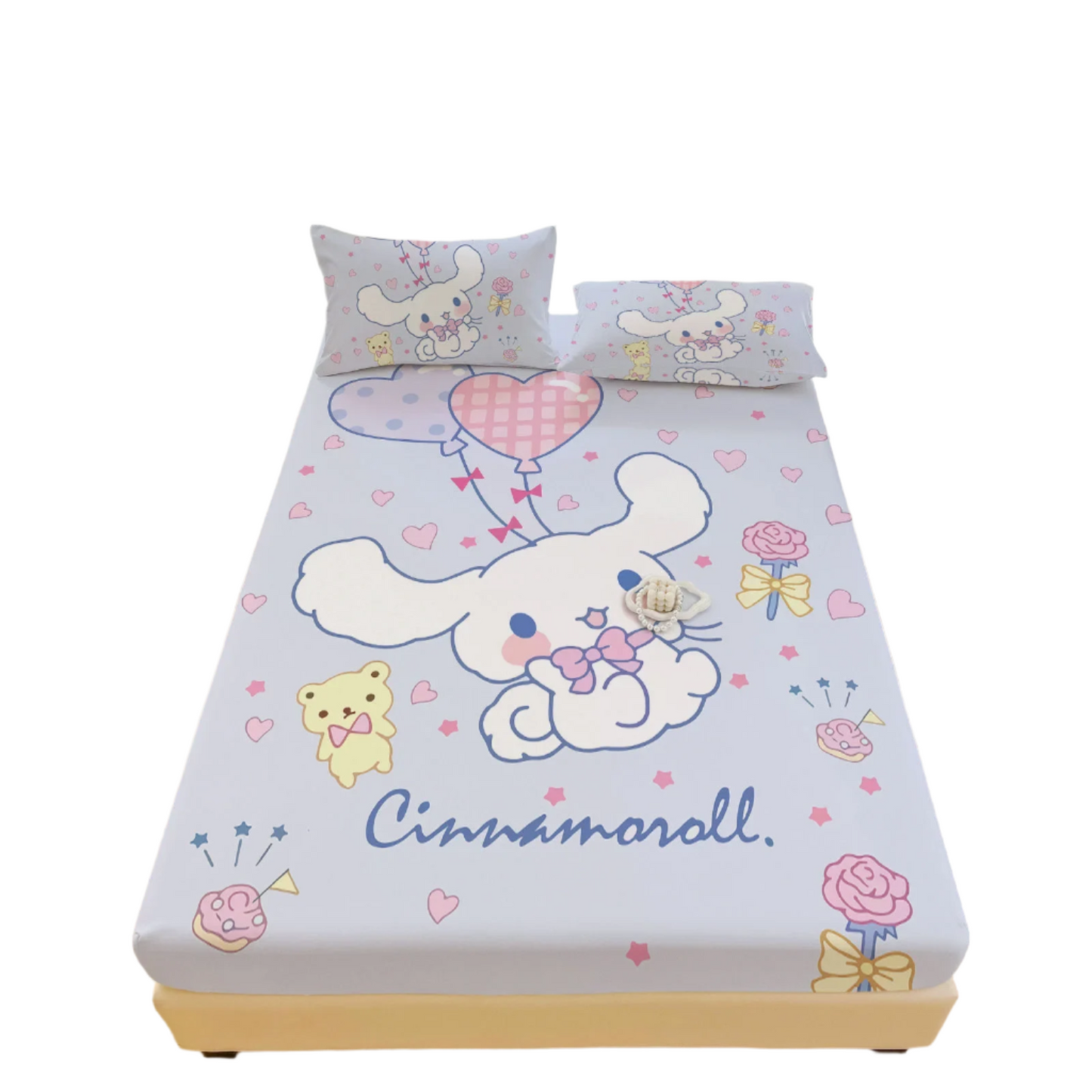 Hemasa  Bed Mattress Cover Cute Cartoon Painted Bed Linen Fitted Sheet For Kids Adult Single Double Size