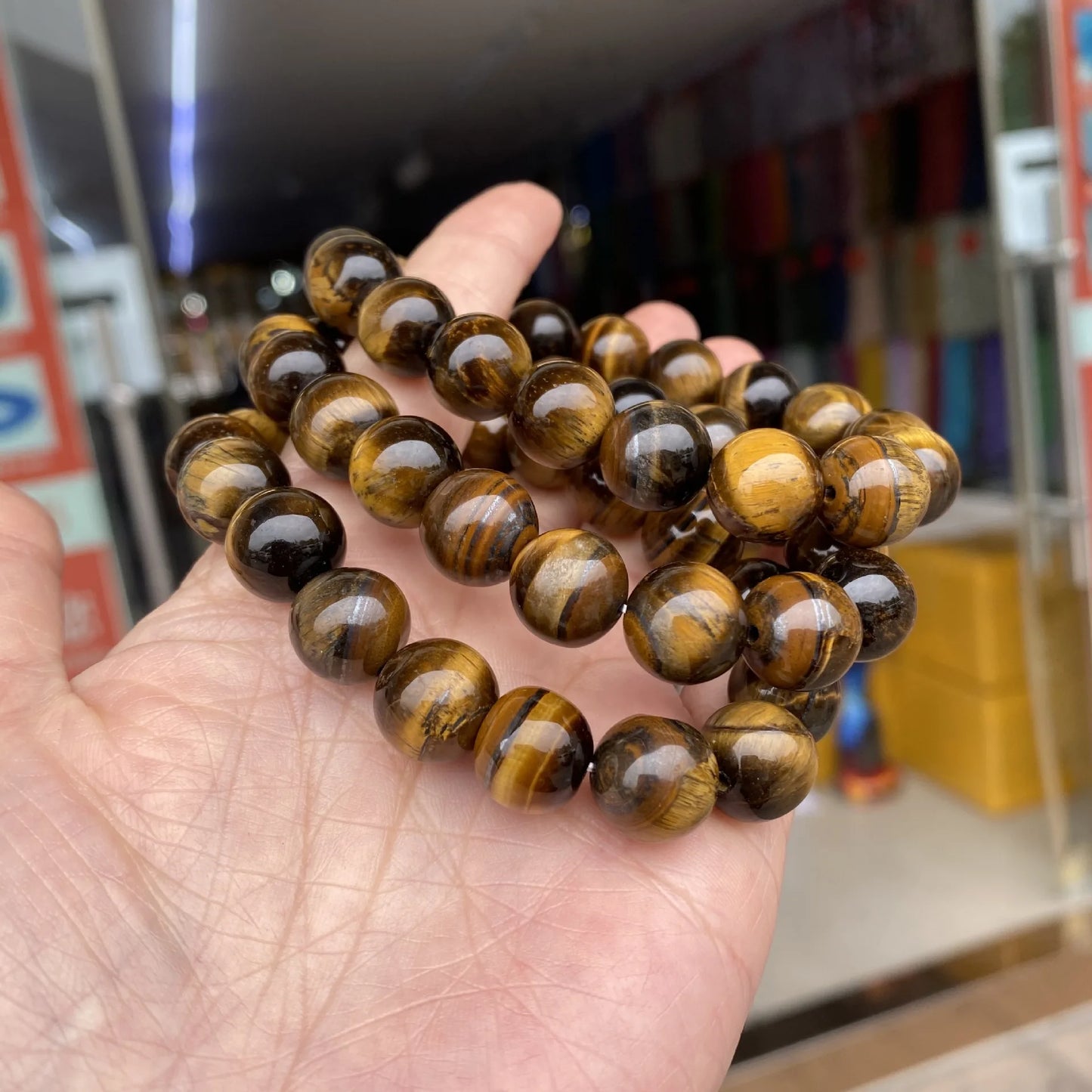 Hemasa Natural Stone  Tiger Eye Beads  Bracelet  in different Sizes
