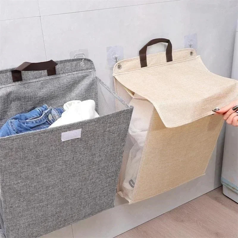 Household Storage Foldable Laundry Basket Multifunctional Storage Wall-mounted Laundry Basket Sundries Storage Accessories
