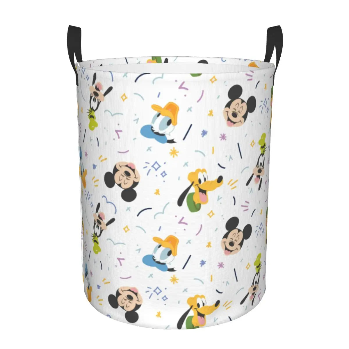 Tejesa  Mickey Mouse Cartoon Pattern Laundry Basket Collapsible Clothes Hamper for Nursery Kids Toys Storage Bin