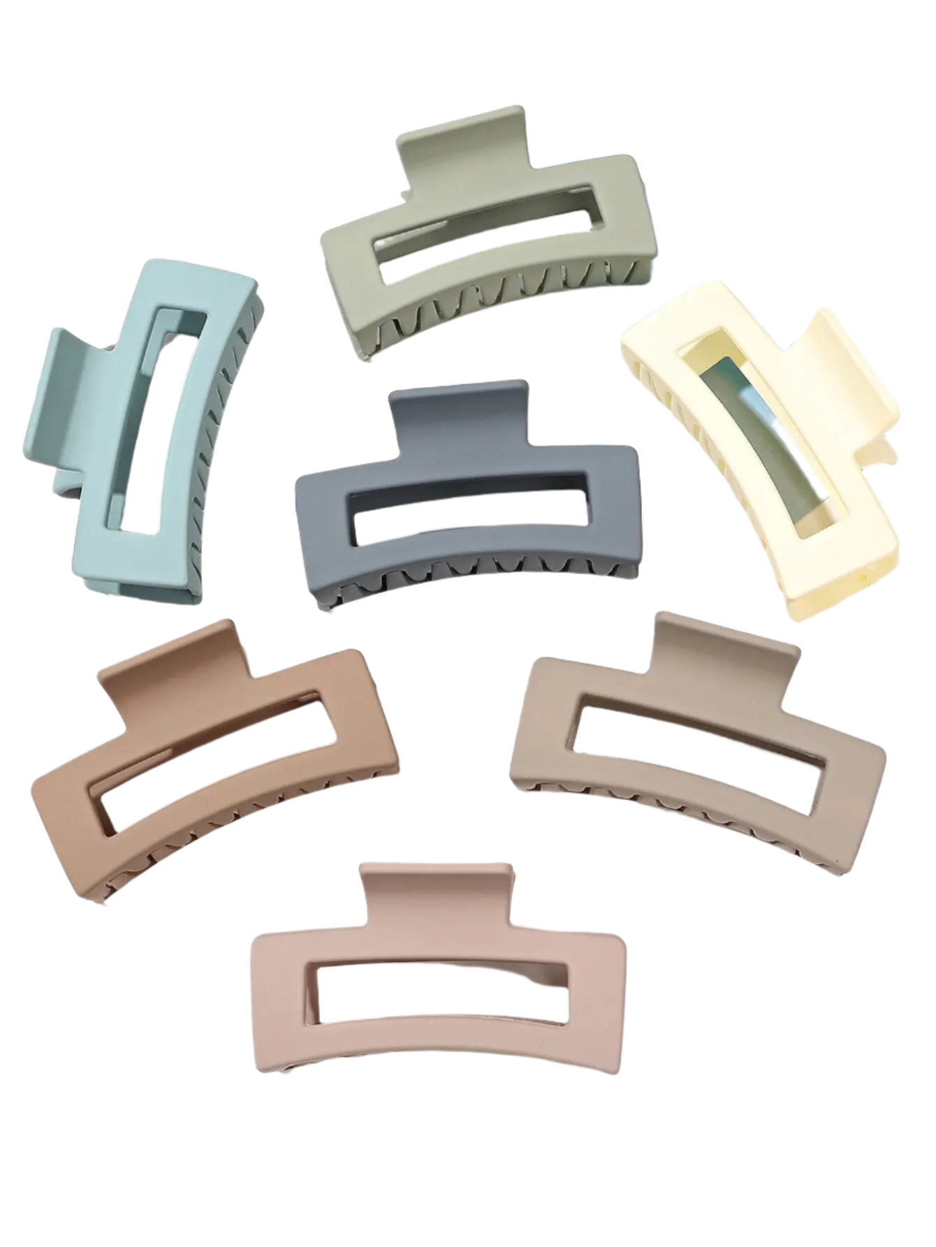 Hemasa 7 Pcs Big Hair Claw Clips 3.4" Non-slip Big Square Matte for Women Girls/ Banana Clips for Thick Thin Hair