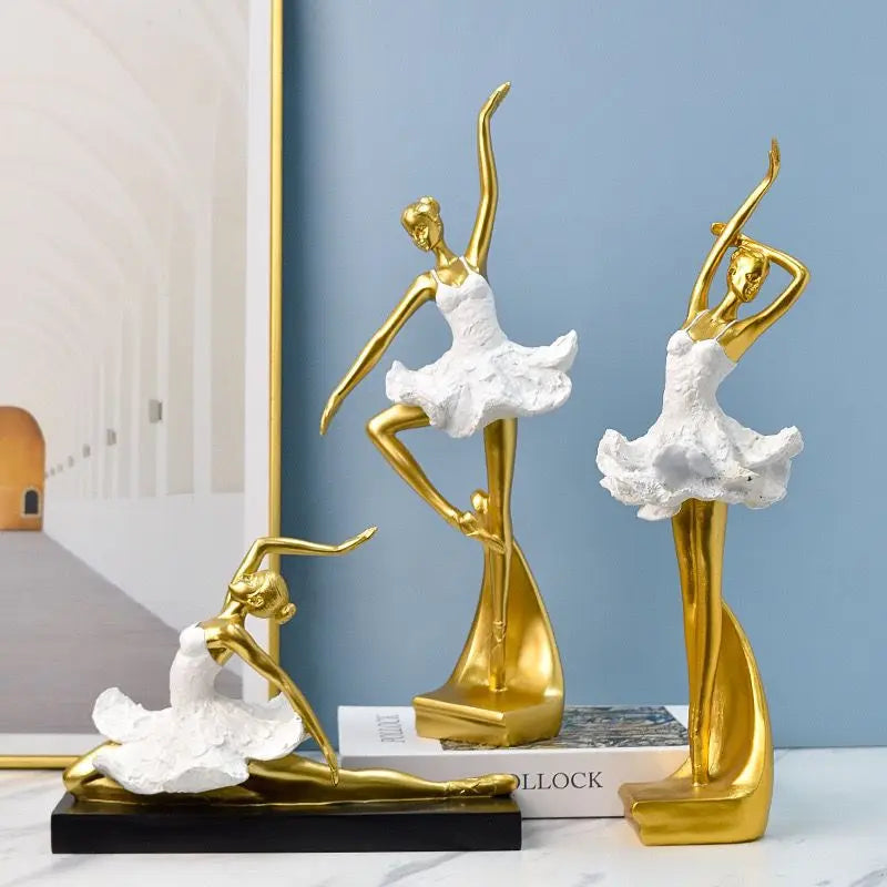 Tejesa Ballet Girl Figurine Living Room Desktop Wine Rack Ornament Resin Art Figures Statue Modern Room Creative Sculpture Home Decor