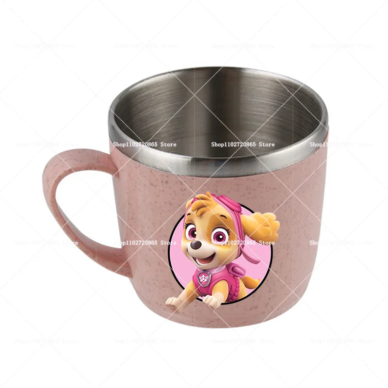 Paw Patrols Stainless Steel Water Cup Chase Skye Cute Anime Thermo Mug Kids Home Anti-drop Toothbrush Glass Child Birthday Gift