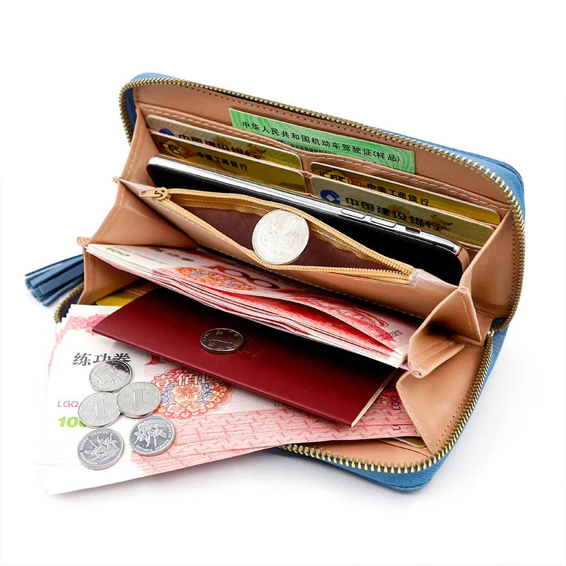 Hemasa Zipper Money Coin Purse /Women Card Holder Long PU Leather Clutch Wallet
