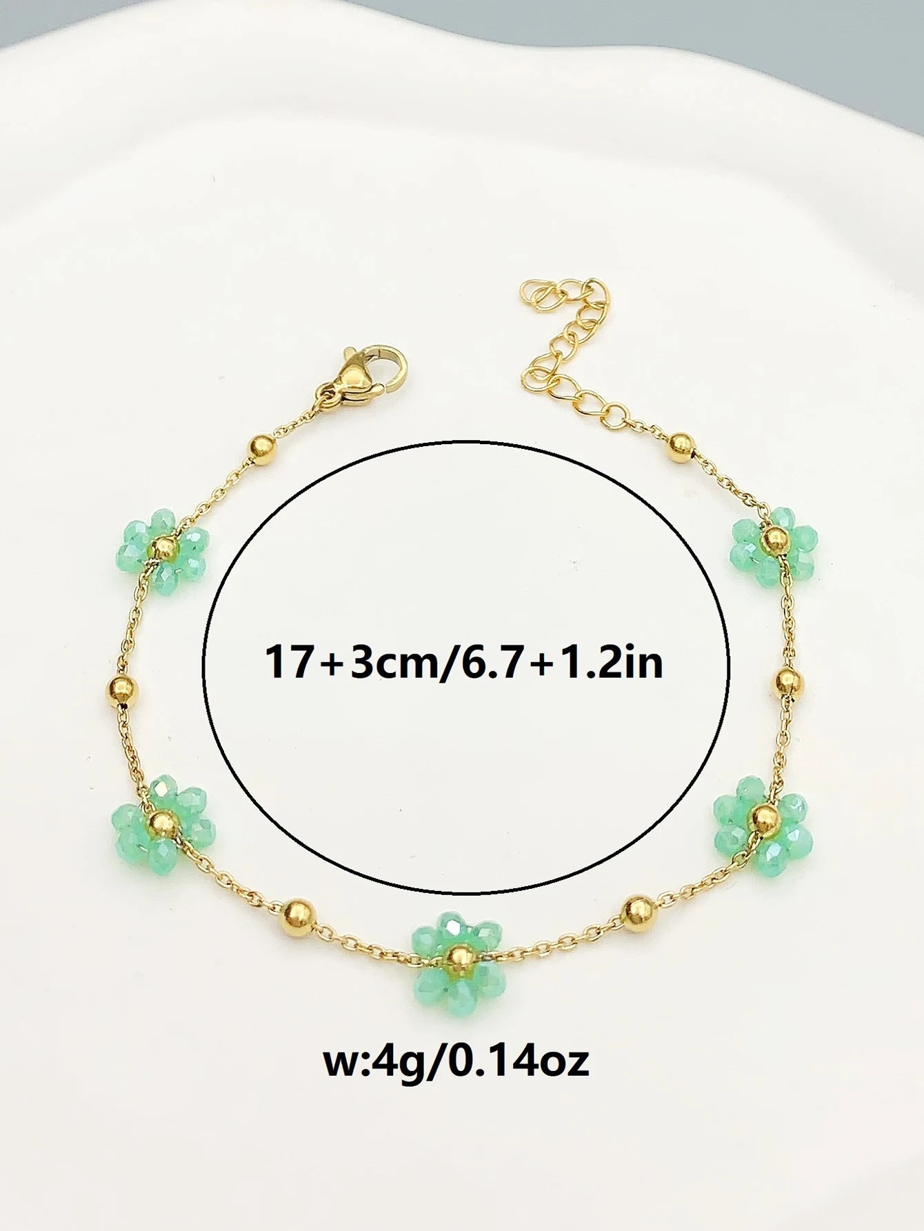 Hemasa Green small flower beaded bracelet