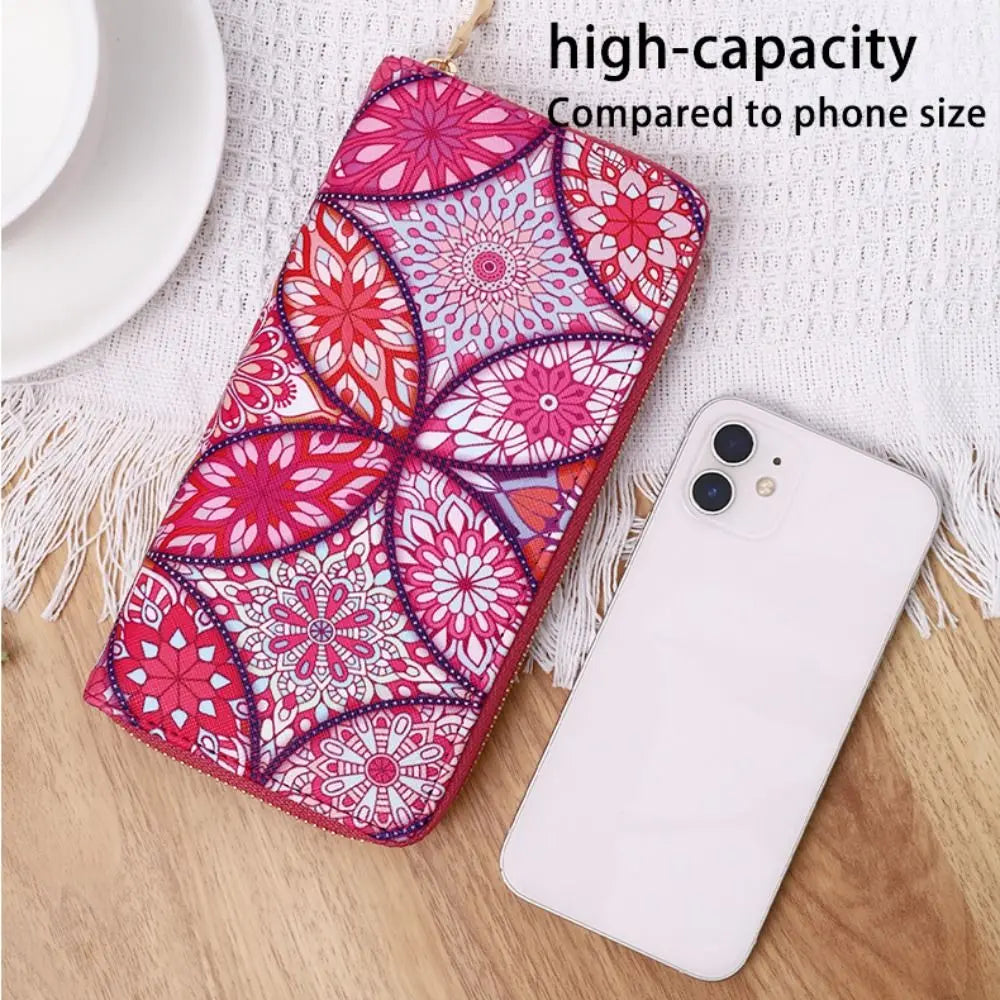 Fashion Women Long Wallet PU Leather Large Capacity Ladies Coin Purse Cards Holder Female Money Bag Multifunctional Zipper Bag