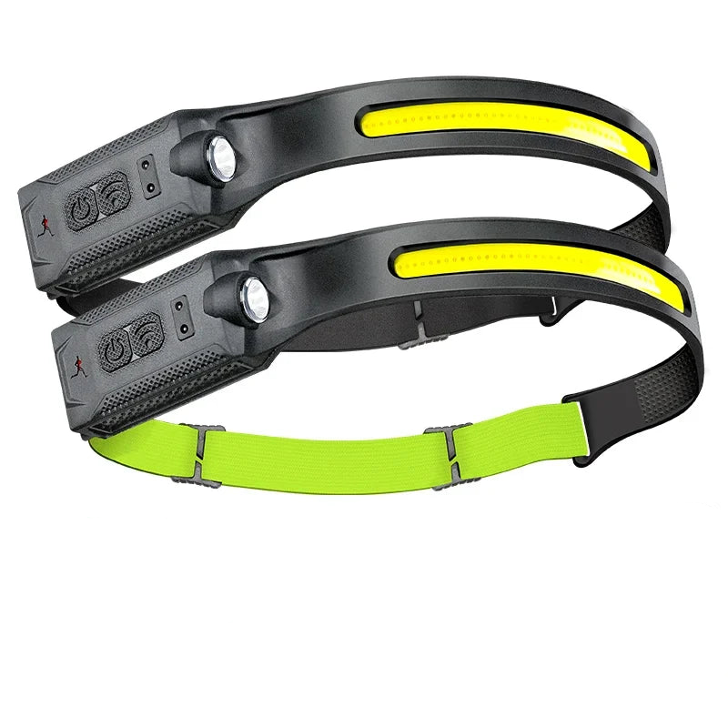 Hemasa LED COB Induction Headlamp USB Rechargeable Lamp with Built-in Battery Camping Fishing Running Headlight Working Lantern