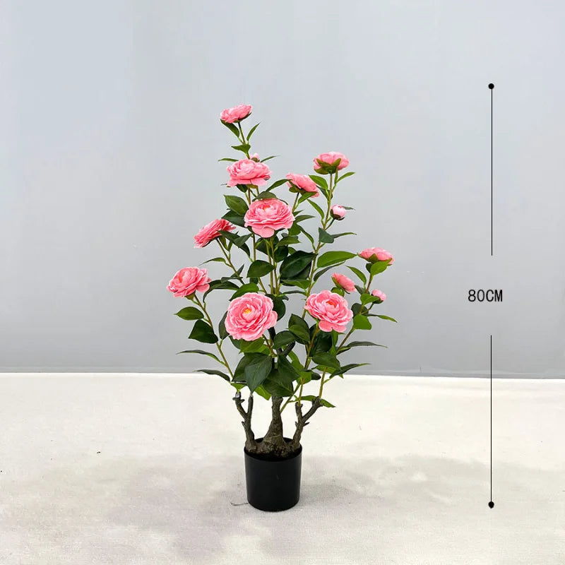 Simulation camellia tree camellia artificial simulation green plant potted home decoration floor plant manufacturer wedding came