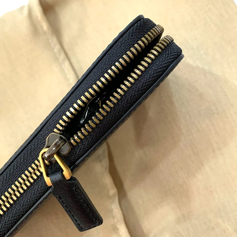 Hemasa Men's leather long zipper wallet New soft cowhide clutch bag Hand clutch bag Zipper clutch bag