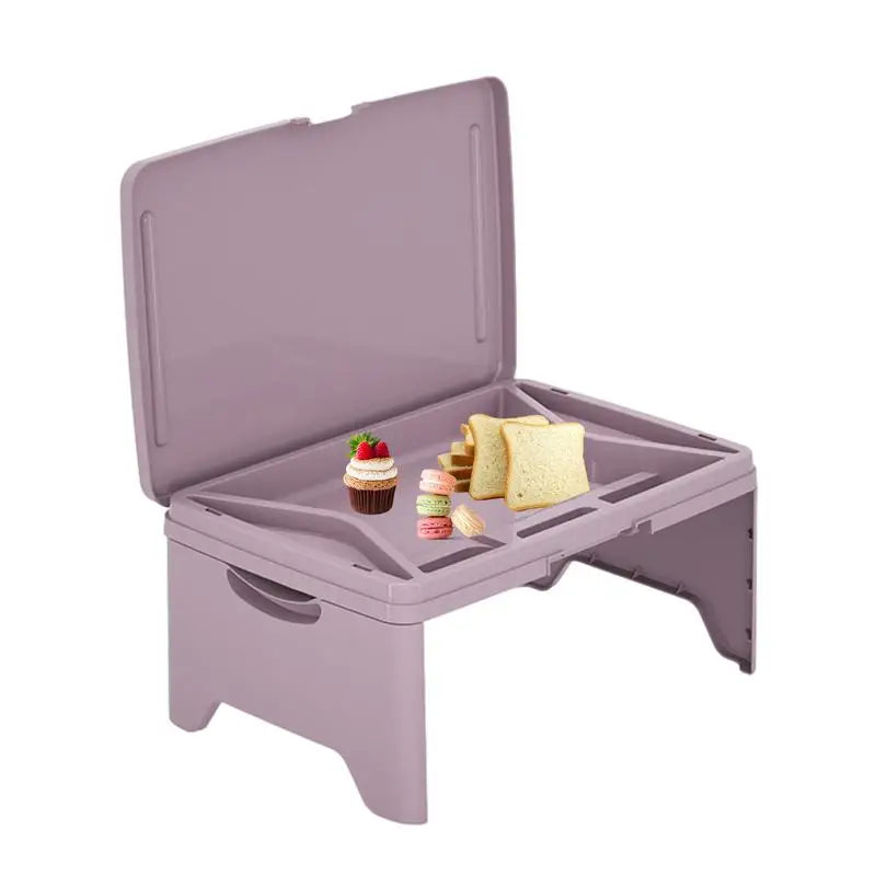 Foldable Lap Desk Bed Table Tray Folding Car Lap Desk Multi-function Portable Car Seat Table Tray Food Trays for Eating on Couch