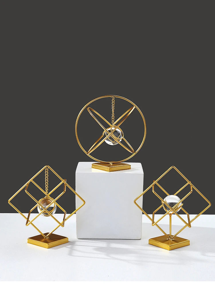 Hemasa  Metal Crystal Ball Pendant Ornament for Living Room/ Office Desktop Decoration