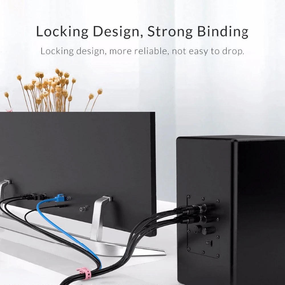 Tejesa 20/12 PCS Cable Ties Cord Organizer Management Silicone Wire Holder Straps Zip Clips Reusable Tie Wraps Keeper winder Rubber