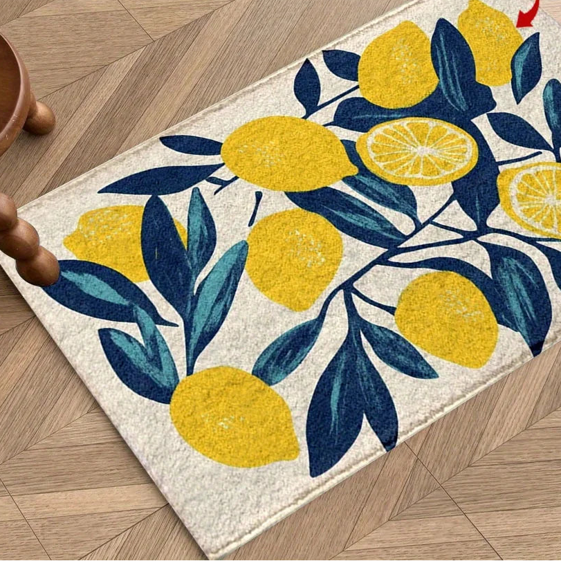 Tejesa Lemon Carpet Fresh Doormat Welcome Mat Kitchen Rug Bathroom Mat Rug For Bedroom Bedside Floor Mat Carpet For Live Room
