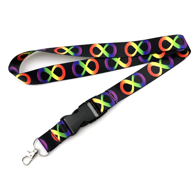 Autism Pattern Anime Lanyard Badge Holder ID Card Lanyards Mobile Phone Rope Key Lanyard Neck Straps Keychain Key Ring