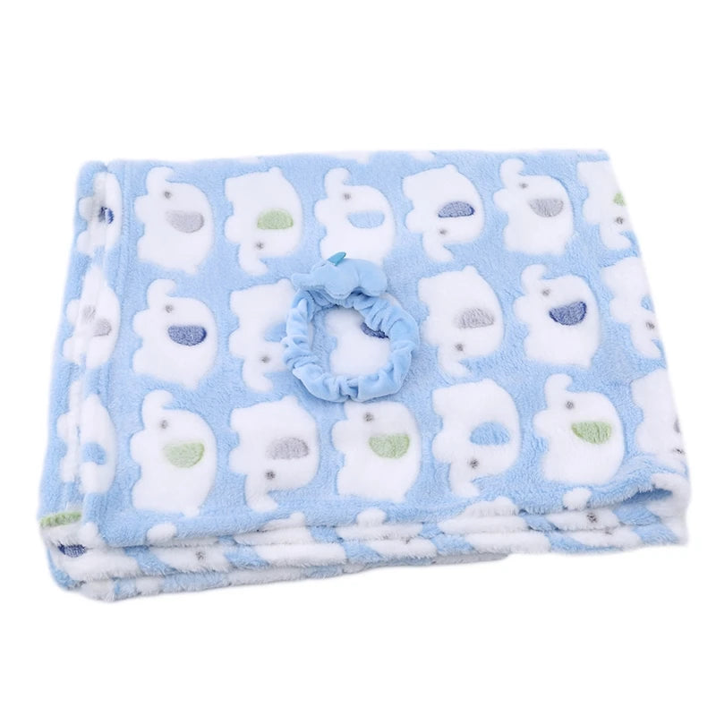 Hemasa pink and blue  Baby Blanket Cute Elephant  Newborn Elephant Air Conditioning Quilt Coral Velvet Pillow Quilt Dual-Use