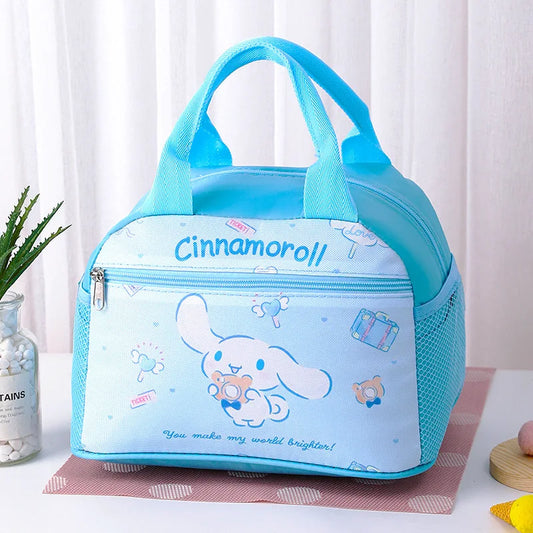 Cinnamoroll Kuromi Insulated Lunch Bag, Hello Kitty Sanrio Widened Aluminum Foil Material Bento Bag, Waterproof Oxford Fabric