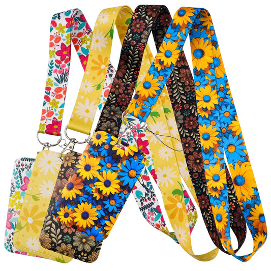 Tejesa Beautiful Flowers  Colorful Lanyards for Keys Neck Strap ID Card Gym Phone Straps DIY Hang Rope Lariat Keyrings