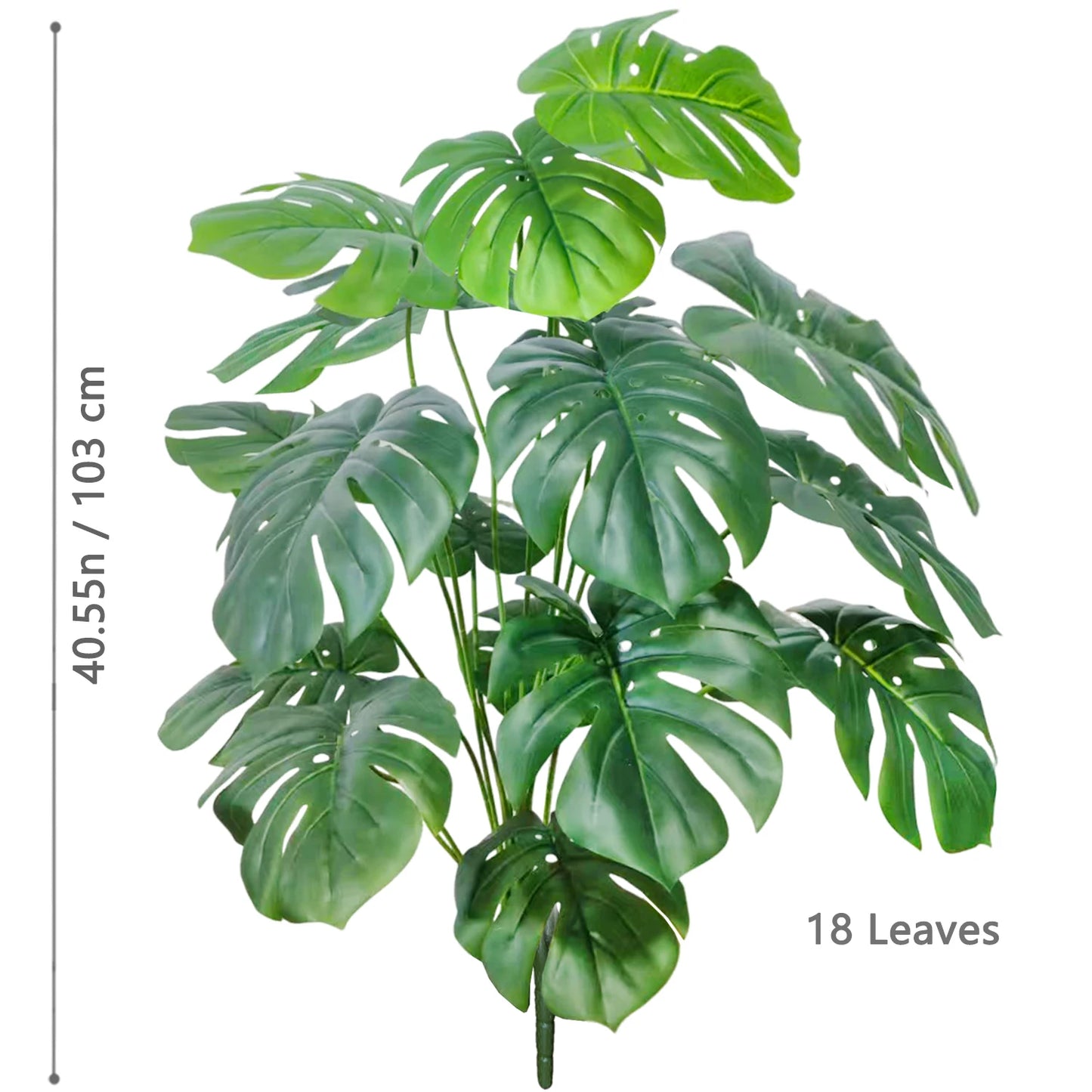 Tejesa 60-103cm Artificial Monstera deliciosa Pothos Alocasia Leaf Fake Plant Ornamental Festive Home Office Decoration