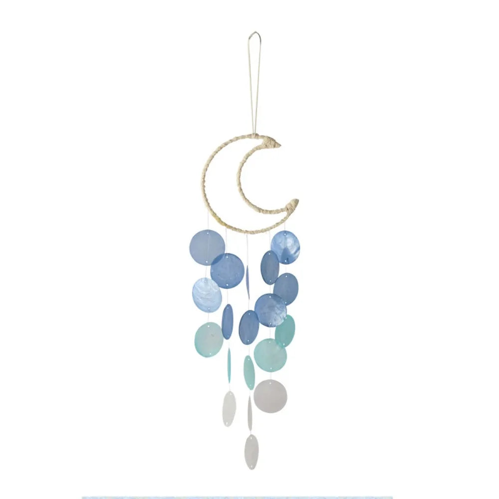 Hemasa Circle Shell Wind Chimes With crisp ringtones Hanging Shell Moon Shell Pendant Natural Shell Home Decoration Dream Catchers