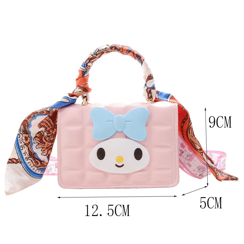 Hello Kitty Girls Purses Children's Bags Pearl Handbag Mini Single Shoulder Crossbody Chain Bag Jelly Sachet Handbags Women Bags