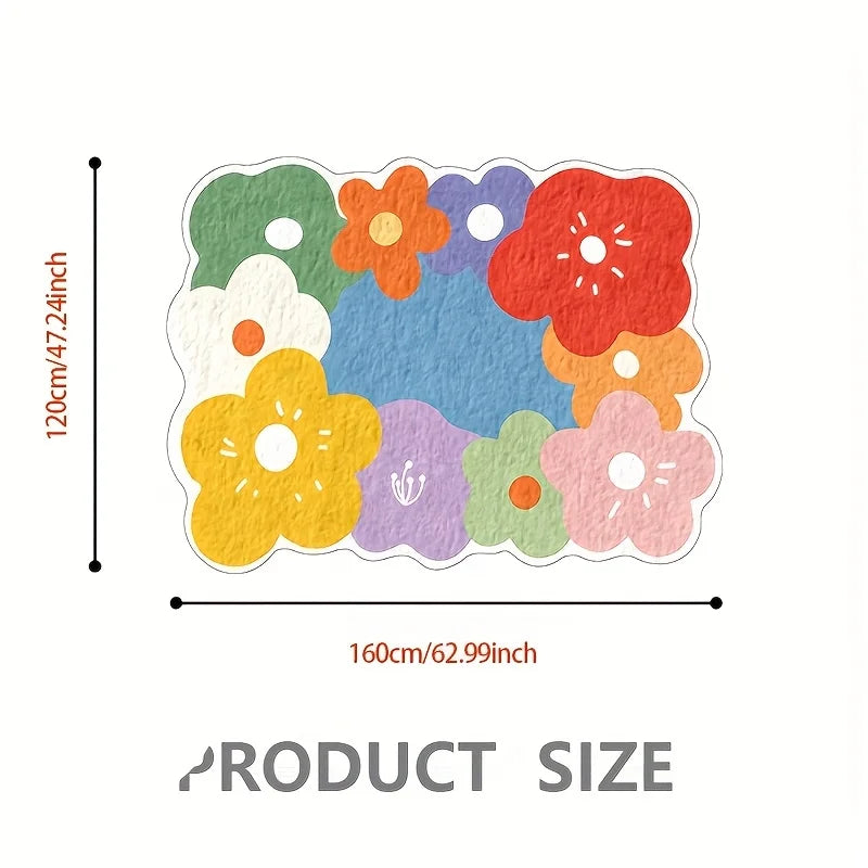 Tejesa Colorful Flower Carpet Doormat /Welcome Mat /Large Area Rug Living Room Carpet Sofa Carpet Soft Rug For Bedroom Warm Home D