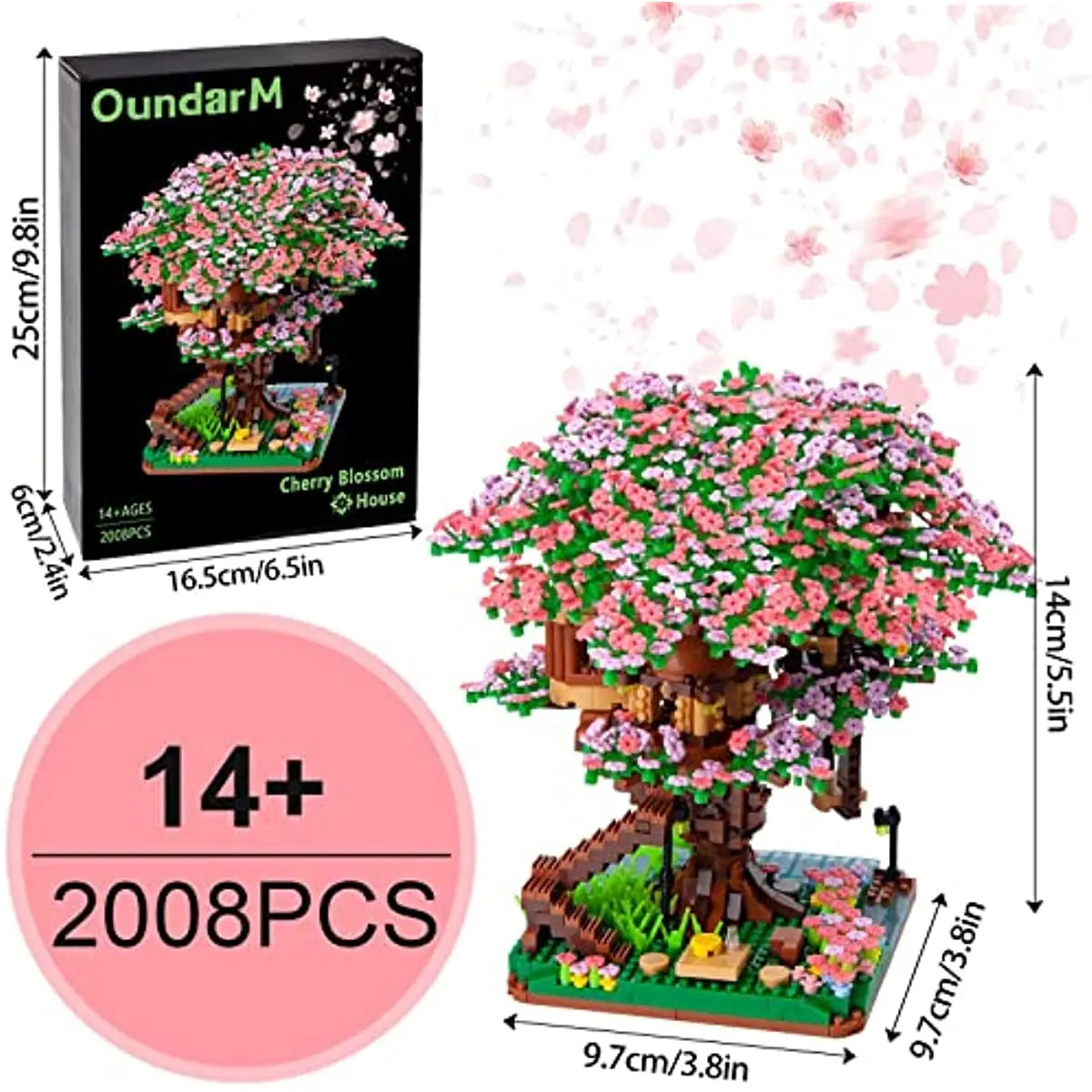 Cherry Blossom Treehouse Bonsai Tree Building Blocks Set Sakura Botanical Collection Building Set for Adults  Teens Home Decor
