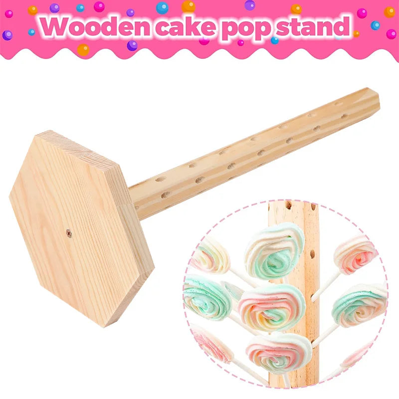 Wooden Cake Pop Stand Lollipop Candy Dessert Display Holder for Wedding Birthday Party Table Centerpieces Decoration Baby Shower