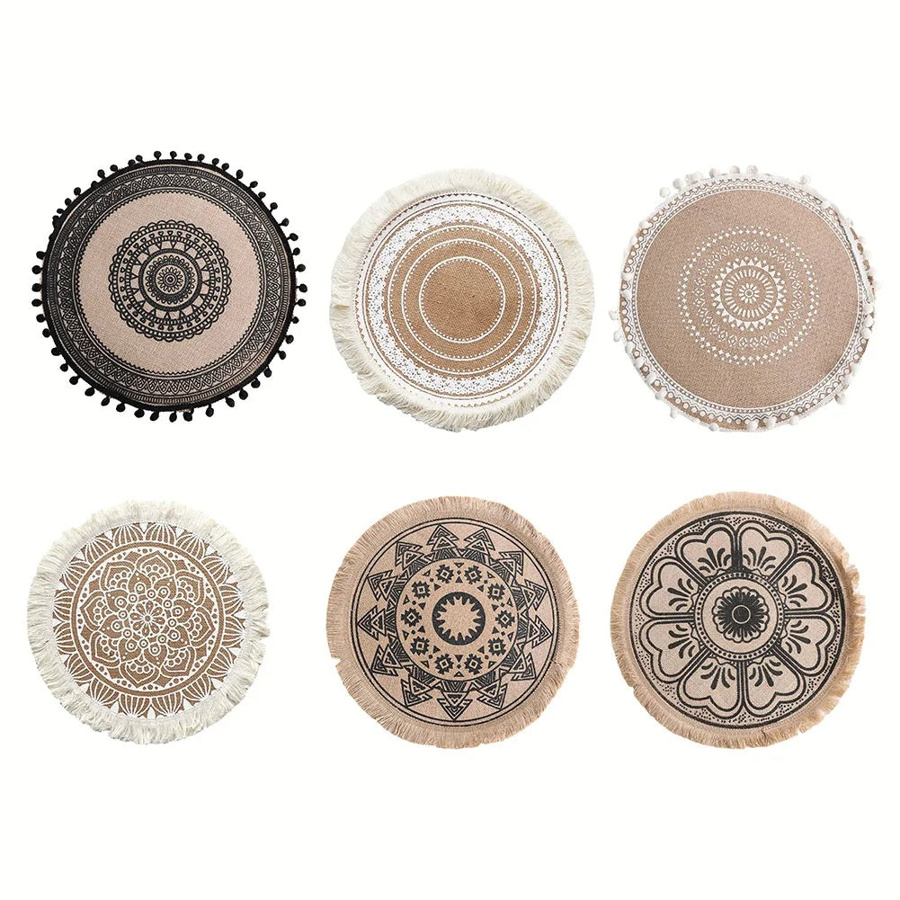 Hemasa Elegant Jute Placemats With Tassels