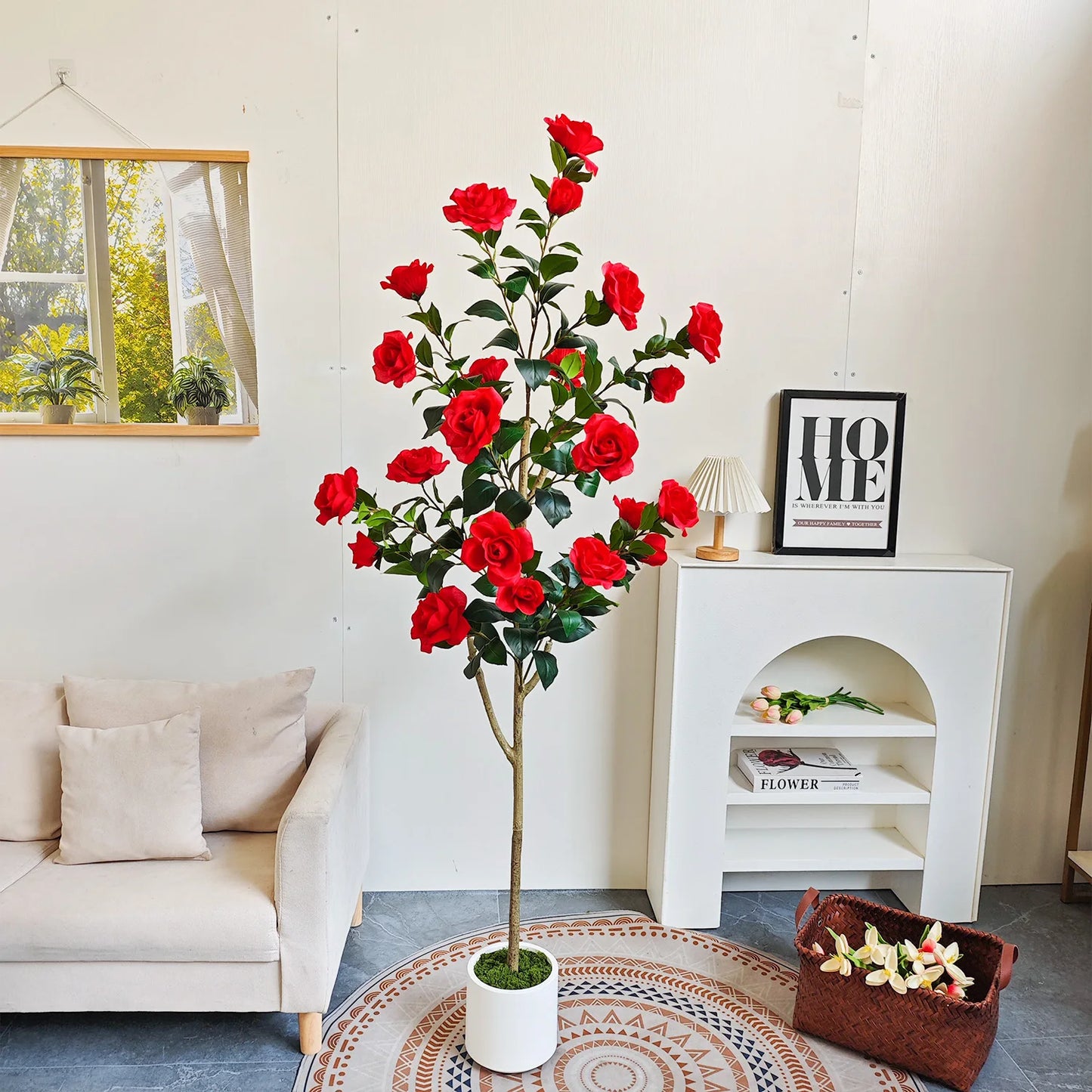 145-170cm New Artificial Rose Tree indoor house ornament fake plant for wedding home garden living room decor Christmas outdoor