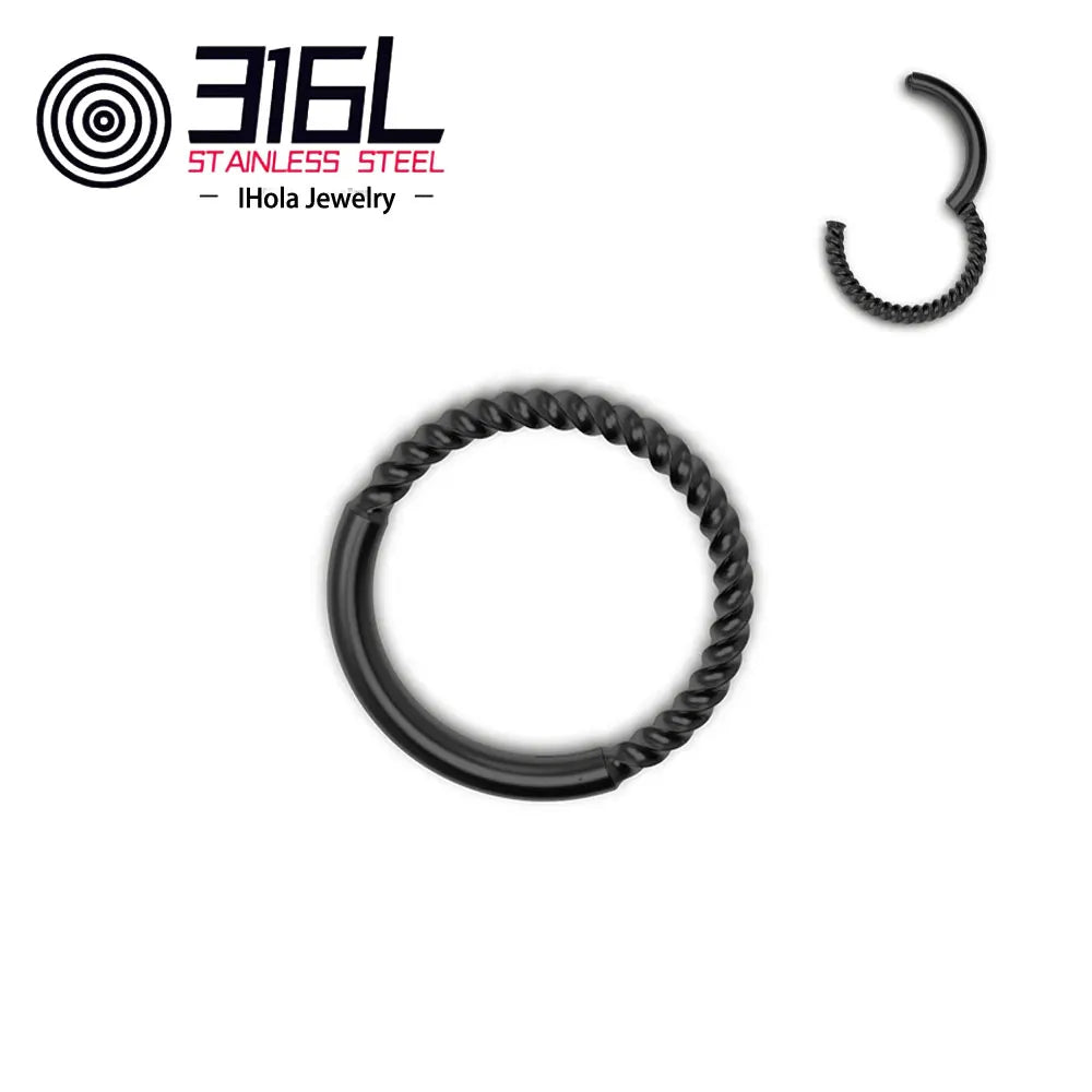 316L Medical Stainless Steel Body Piercing Jewelry Various Specifications Twist Nose Ring Earrings