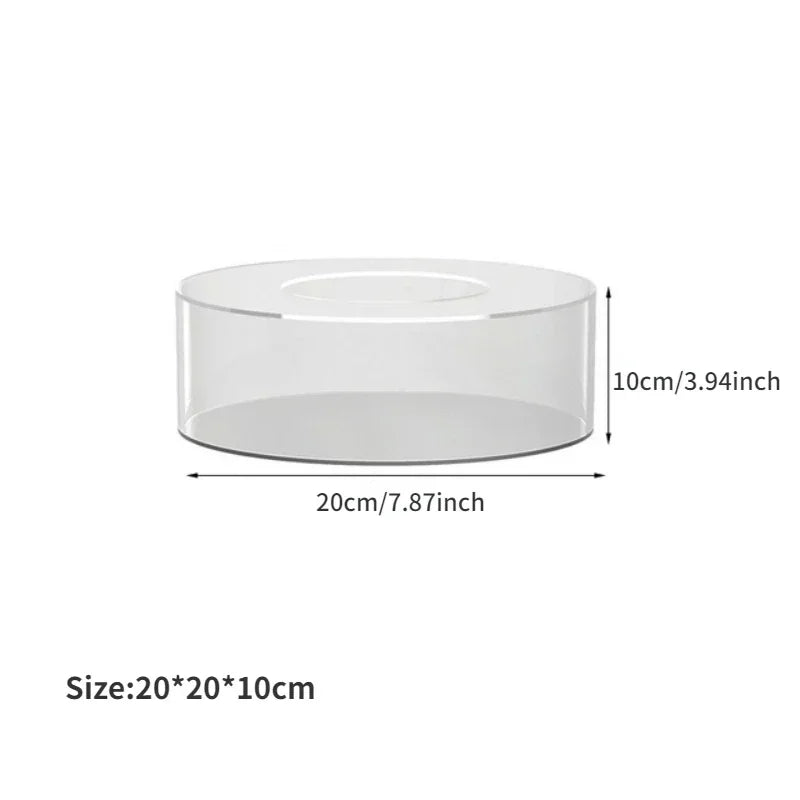 Acrylic Fillable clear Cake Stand for wedding Birthday Party Baby Show Cheesecake Chocolate MoussePastry Display Box With lights