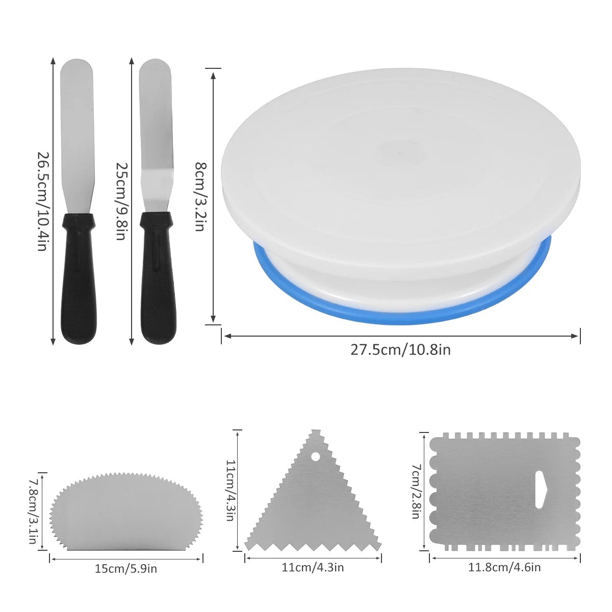 Tejesa 74/6 pc Cake Turntable and Piping Bag Cake Making Supplies Icing Piping Cream Pastry Bag with Nozzle Kitchen Acce Cake Bake Tool