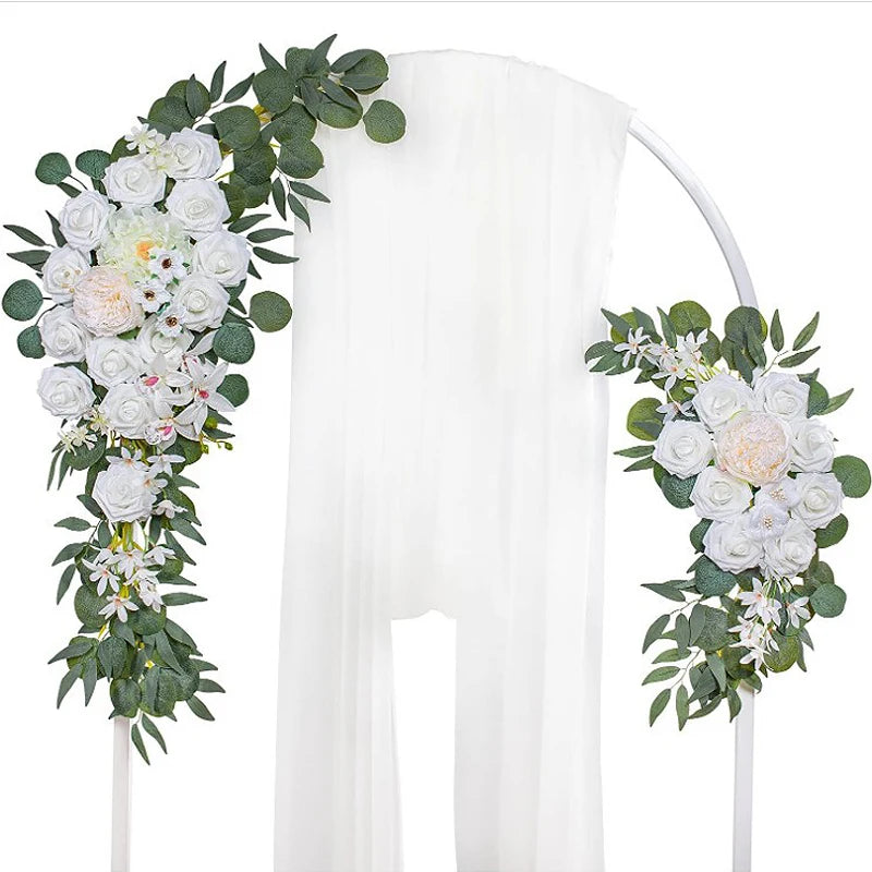 Tejesa Artificial Flower Wedding Arch Door Frieze Decoration Bohemian Large Flower Pendant Wedding Ceremony Christmas Door Floral Decor