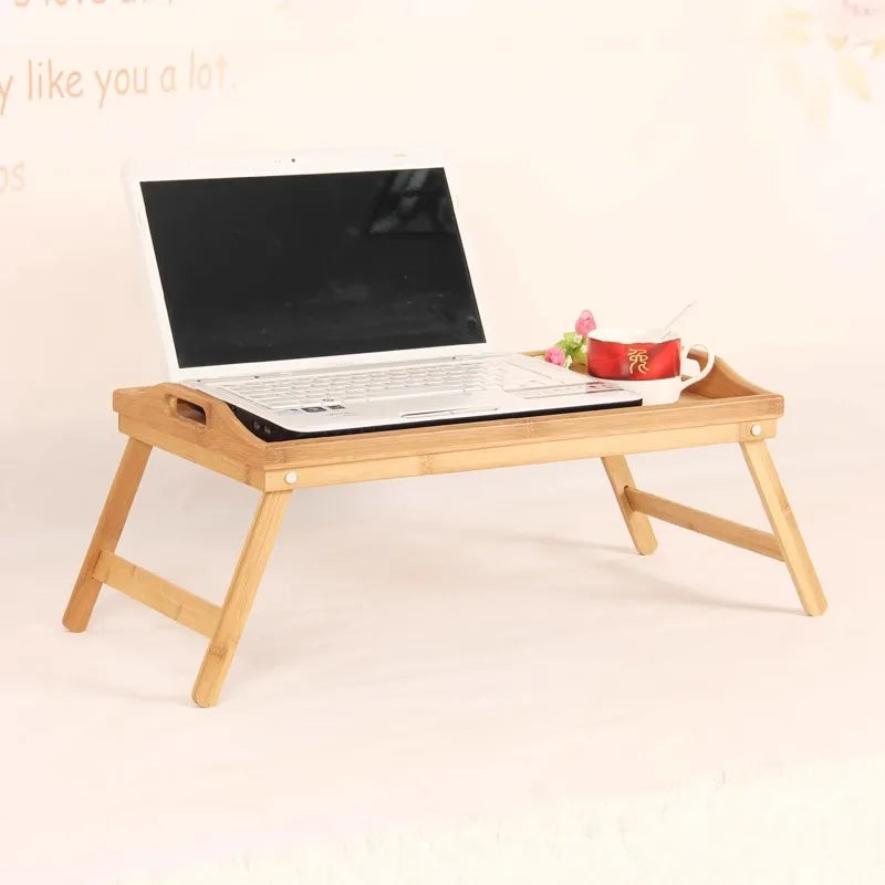 50x30x24cm Portable Natural Bamboo Bed Breakfast Tray Laptop Desk Reading Gaming Desk Folding Table Useful Simple Woolden Tool
