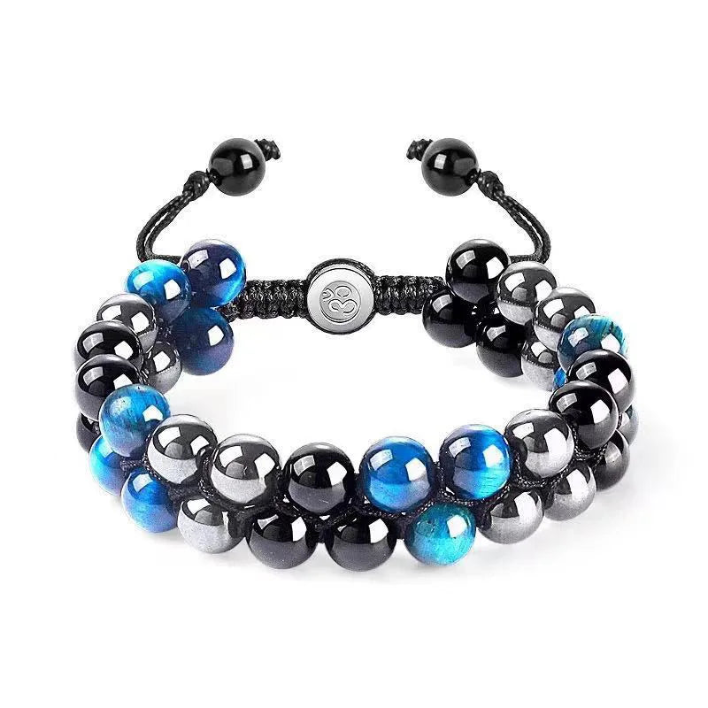 Hemasa   tiger eye handmade double-layer adjustable bracelet