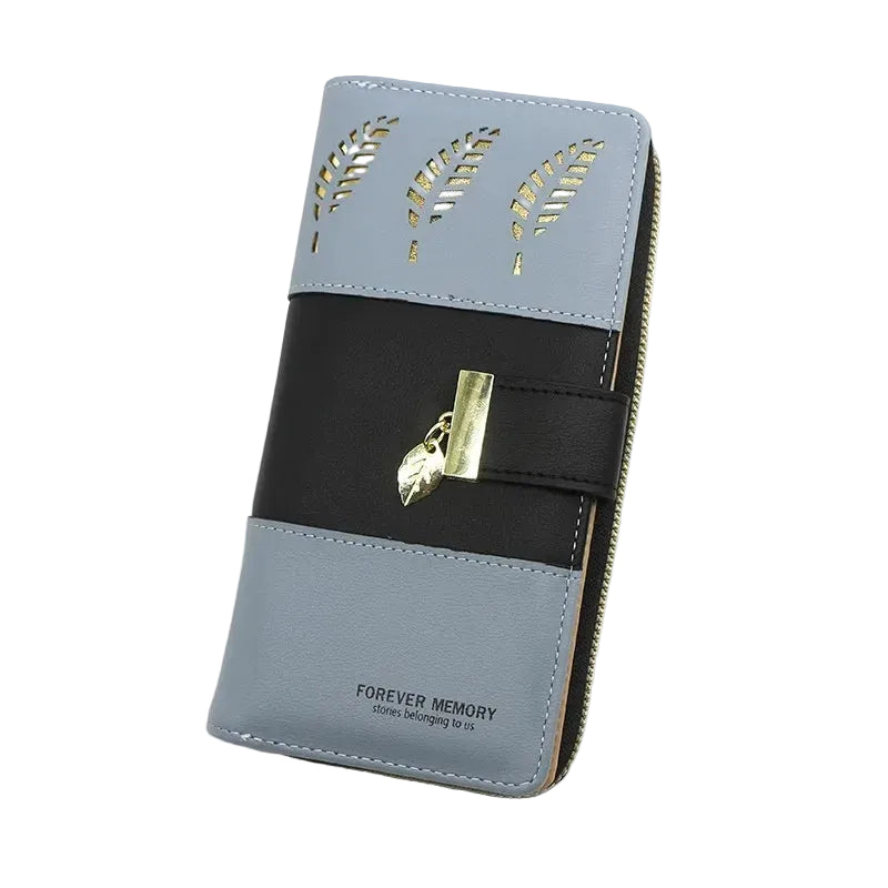 Tejesa Long Leaf Wallet Ladies Handheld Phone Bag Hollow out Design New Style Korean Version Bifold Money Clip