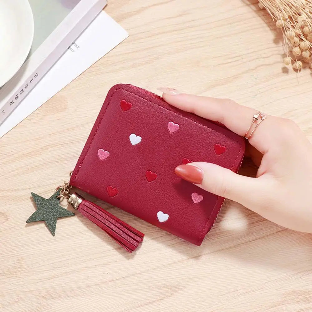Cute Lady With Zipper Coin Purse Card Holder Money clip Tassel Wallet Money Bags Mini Coin Purse Money Clip