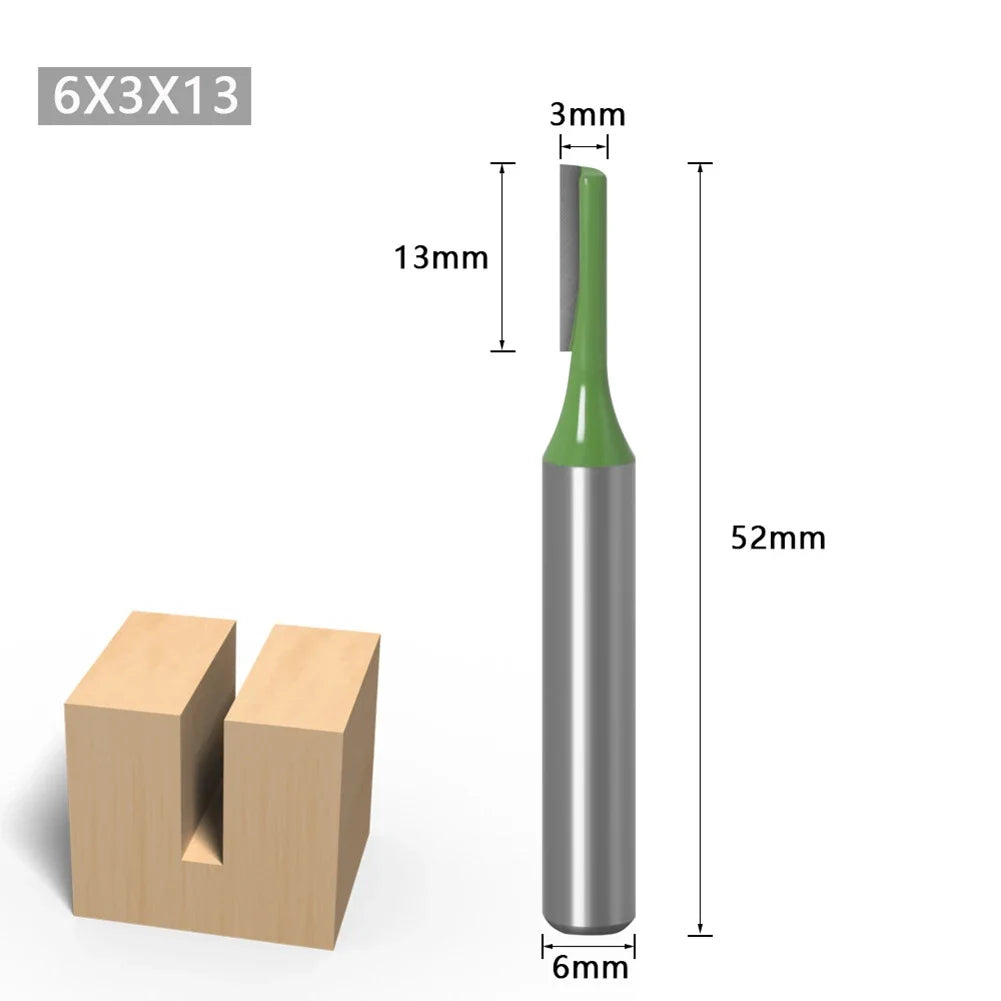 Single Double Flute Straight Bit 6mm Shank Milling Cutter for Wood Tungsten Carbide Router Bit Woodwork Tool Woodworking Tools