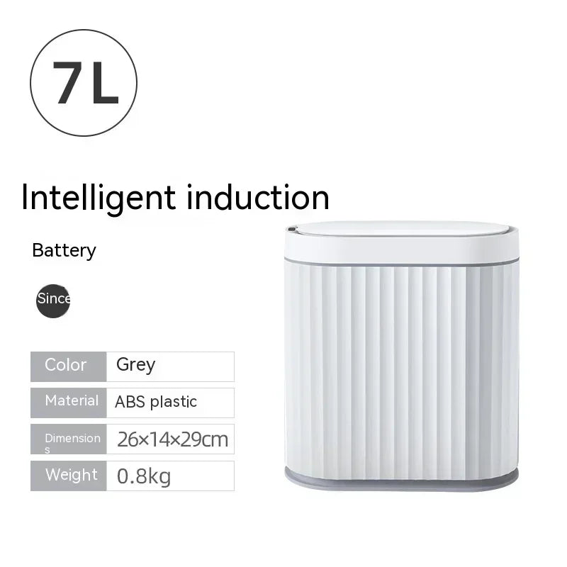 Hemasa 7L Trash Bin Can Narrow Smart Sensor Kitchen Food Waste Recycle Toilet Wastebasket Garbage Storage Bucket/ Bathroom