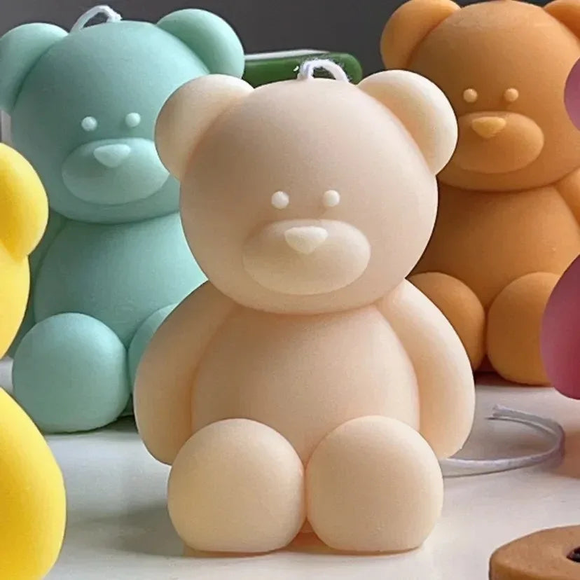 Hemasa 3D Cute Cartoon Bear Silicone Candle Mold Diy Handmade Soap Plaster Ice Cube Baking Mould Birthday Party Wedding Gift Making Kit