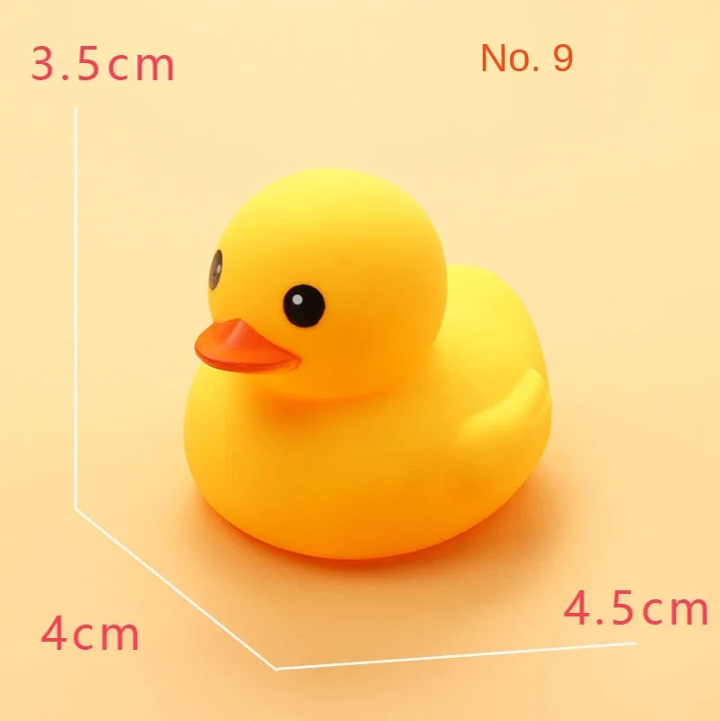 1Pc Cute Small Yellow Duck Baby Bath Toys Squeeze Rubber BB Bathing Water Fun Toy Race Classic Squeaky Kids Toys
